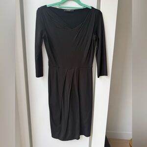 Weekend by MaxMara Black Long Sleeve V-Neck Sheath Dress